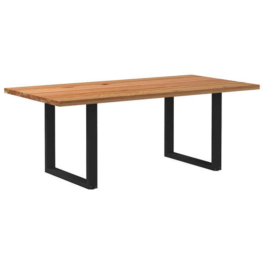 Eettafel rechthoekig 200x100x74 cm massief eikenhout lichtbruin