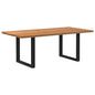 Eettafel rechthoekig 200x100x74 cm massief eikenhout lichtbruin