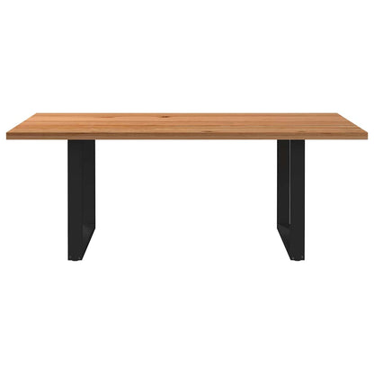Eettafel rechthoekig 200x100x74 cm massief eikenhout lichtbruin