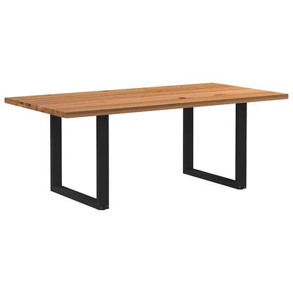 Eettafel rechthoekig 200x100x74 cm massief eikenhout lichtbruin