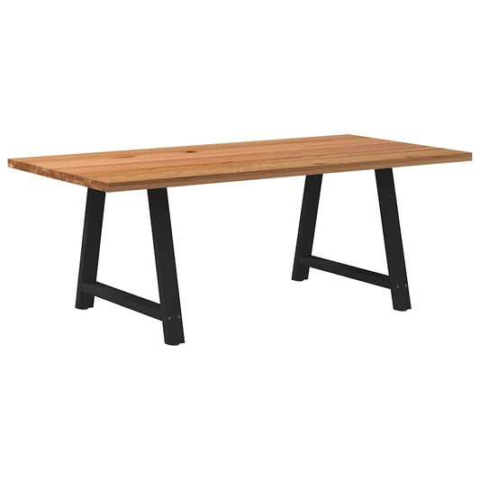 Eettafel rechthoekig 200x100x74 cm massief eikenhout lichtbruin