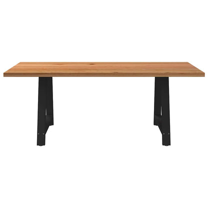 Eettafel rechthoekig 200x100x74 cm massief eikenhout lichtbruin