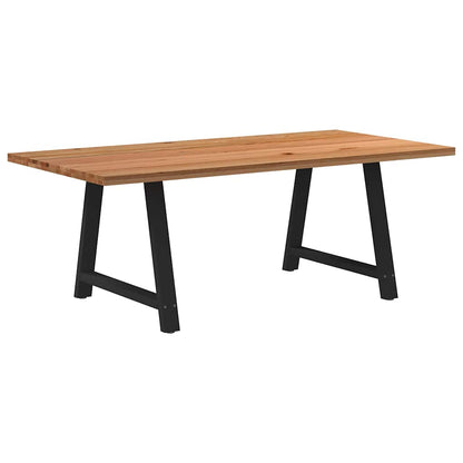 Eettafel rechthoekig 200x100x74 cm massief eikenhout lichtbruin