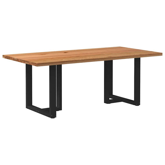 Eettafel rechthoekig 200x100x74 cm massief eikenhout lichtbruin
