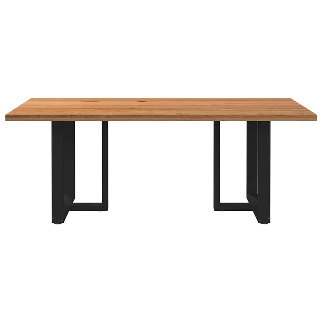 Eettafel rechthoekig 200x100x74 cm massief eikenhout lichtbruin