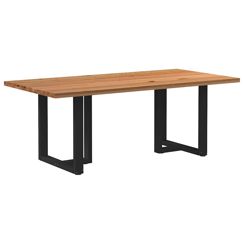 Eettafel rechthoekig 200x100x74 cm massief eikenhout lichtbruin