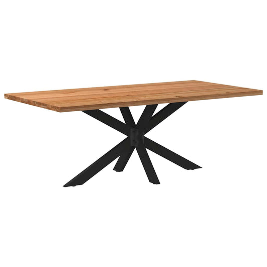 Eettafel rechthoekig 200x100x74 cm massief eikenhout lichtbruin