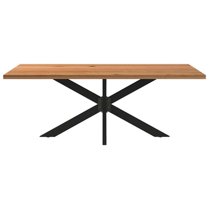 Eettafel rechthoekig 200x100x74 cm massief eikenhout lichtbruin