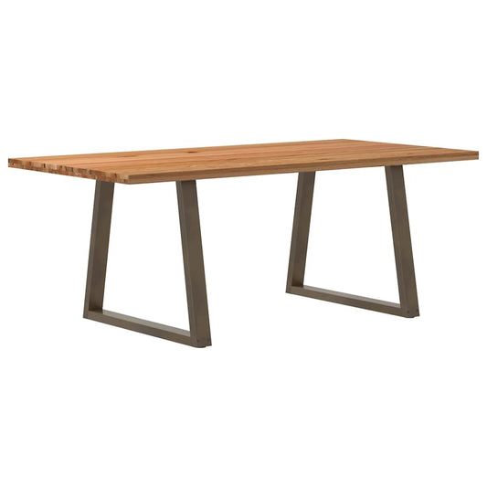 Eettafel rechthoekig 200x100x74 cm massief eikenhout lichtbruin