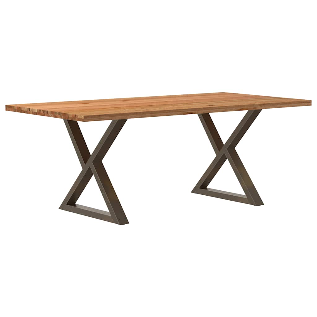 Eettafel rechthoekig 200x100x74 cm massief eikenhout lichtbruin