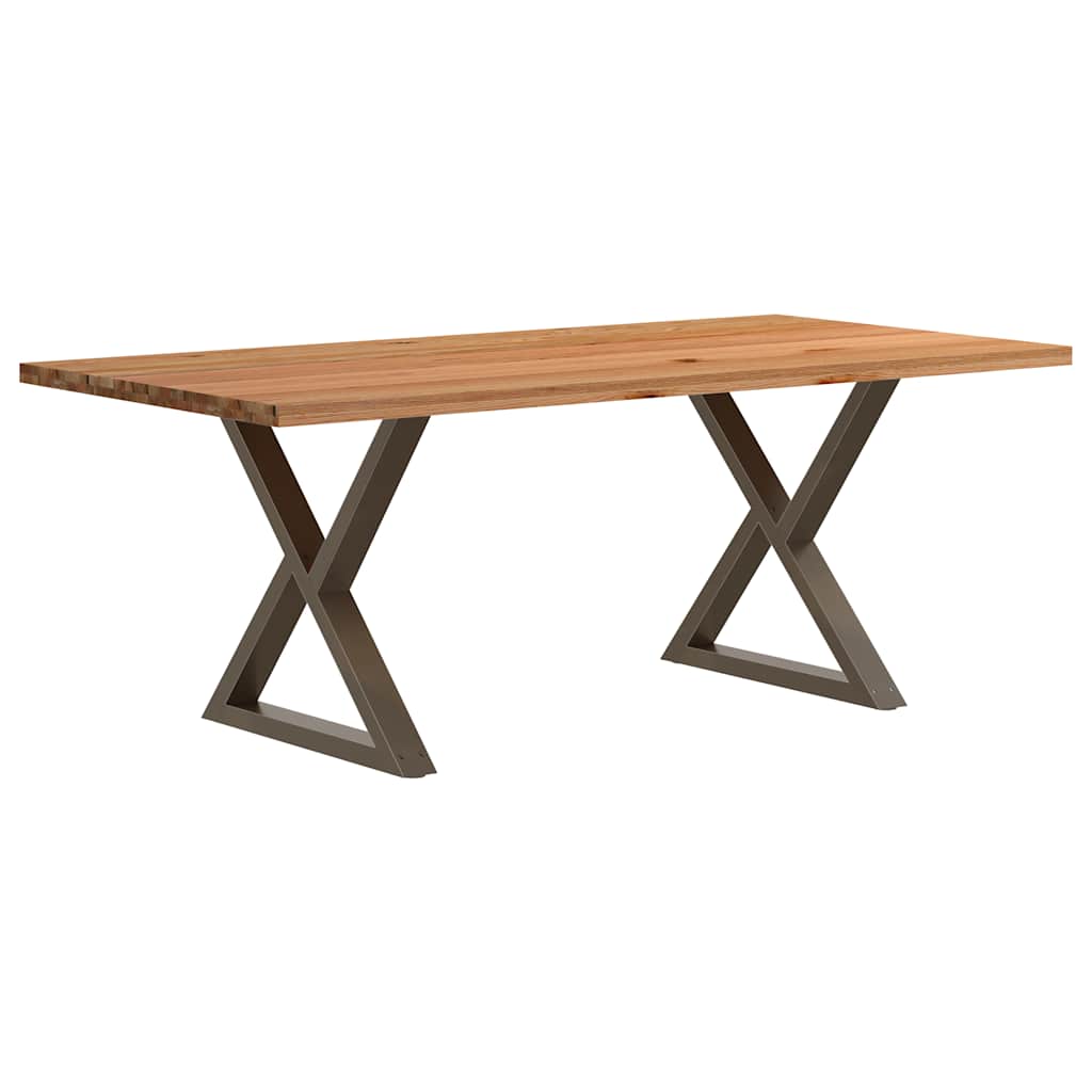 Eettafel rechthoekig 200x100x74 cm massief eikenhout lichtbruin