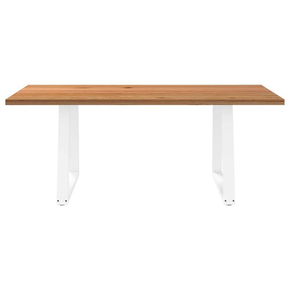 Eettafel rechthoekig 200x100x74 cm massief eikenhout lichtbruin