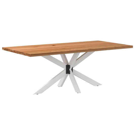 Eettafel rechthoekig 200x100x74 cm massief eikenhout lichtbruin
