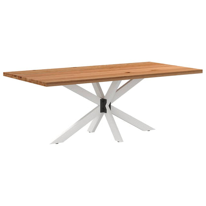 Eettafel rechthoekig 200x100x74 cm massief eikenhout lichtbruin