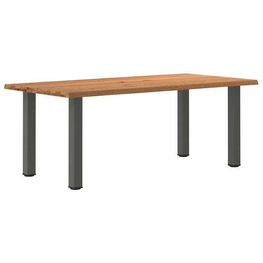Eettafel met natuurlijke rand massief eikenhout rechthoekig