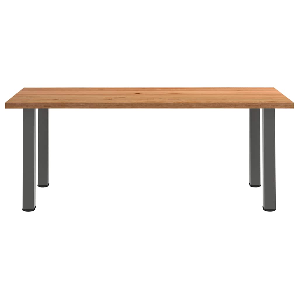 Eettafel met natuurlijke rand massief eikenhout rechthoekig