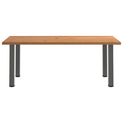 Eettafel met natuurlijke rand massief eikenhout rechthoekig
