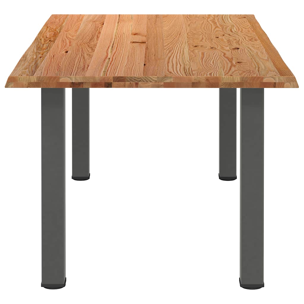 Eettafel met natuurlijke rand massief eikenhout rechthoekig