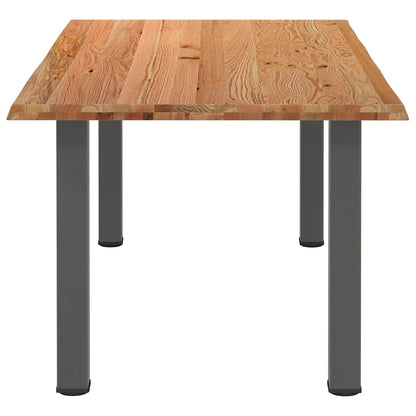 Eettafel met natuurlijke rand massief eikenhout rechthoekig