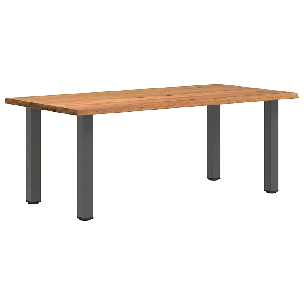 Eettafel met natuurlijke rand massief eikenhout rechthoekig