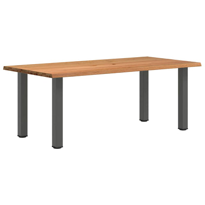 Eettafel met natuurlijke rand massief eikenhout rechthoekig