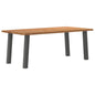 Eettafel met natuurlijke rand massief eikenhout rechthoekig