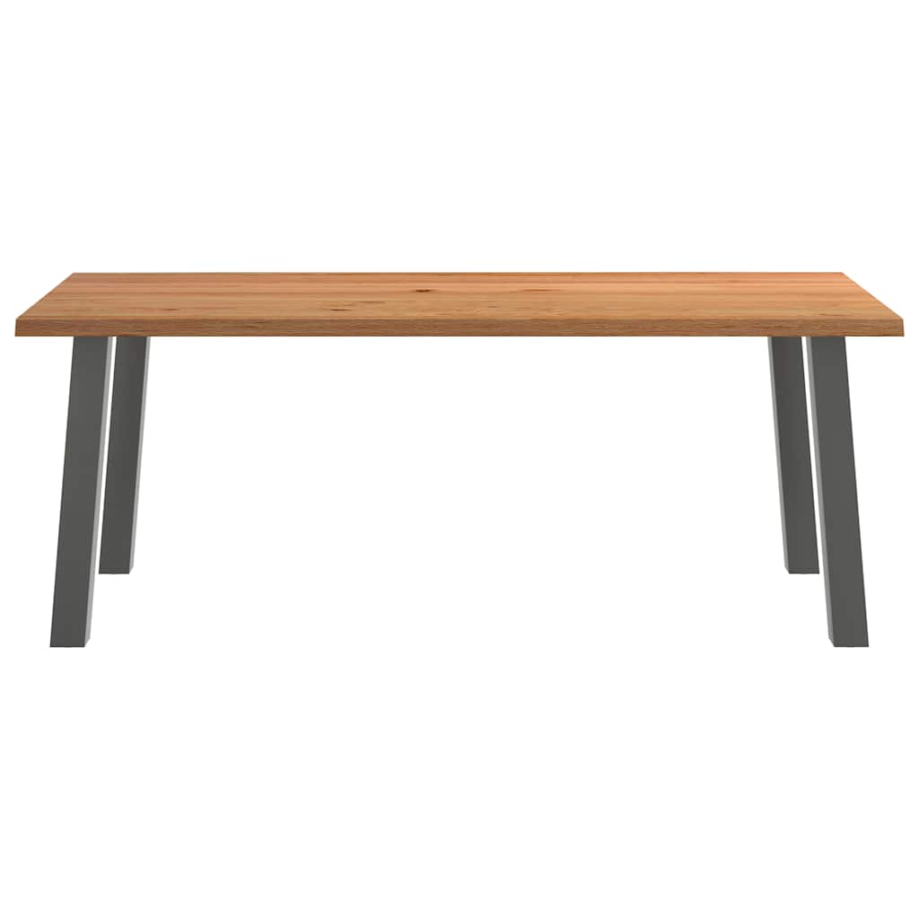 Eettafel met natuurlijke rand massief eikenhout rechthoekig