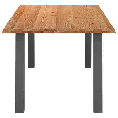 Eettafel met natuurlijke rand massief eikenhout rechthoekig