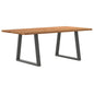 Eettafel met natuurlijke rand 200x100x74 cm massief eikenhout