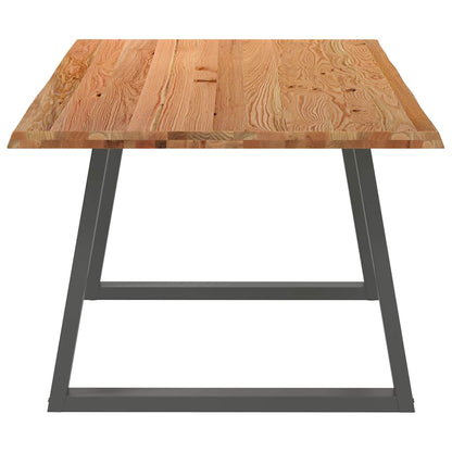 Eettafel met natuurlijke rand 200x100x74 cm massief eikenhout