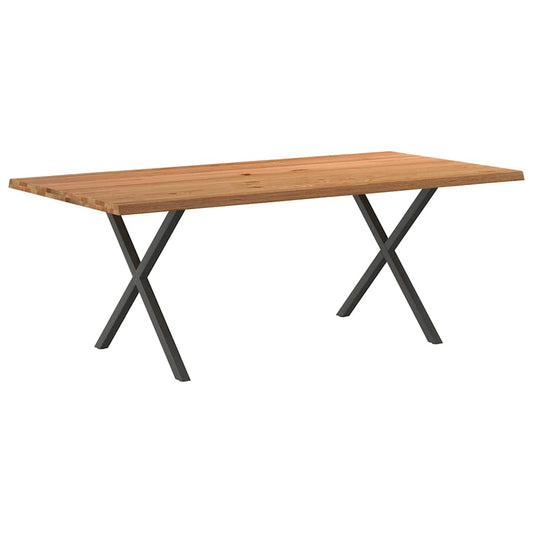 Eettafel met natuurlijke rand massief eikenhout rechthoekig
