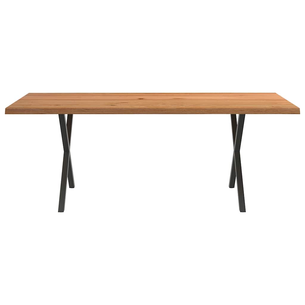 Eettafel met natuurlijke rand massief eikenhout rechthoekig