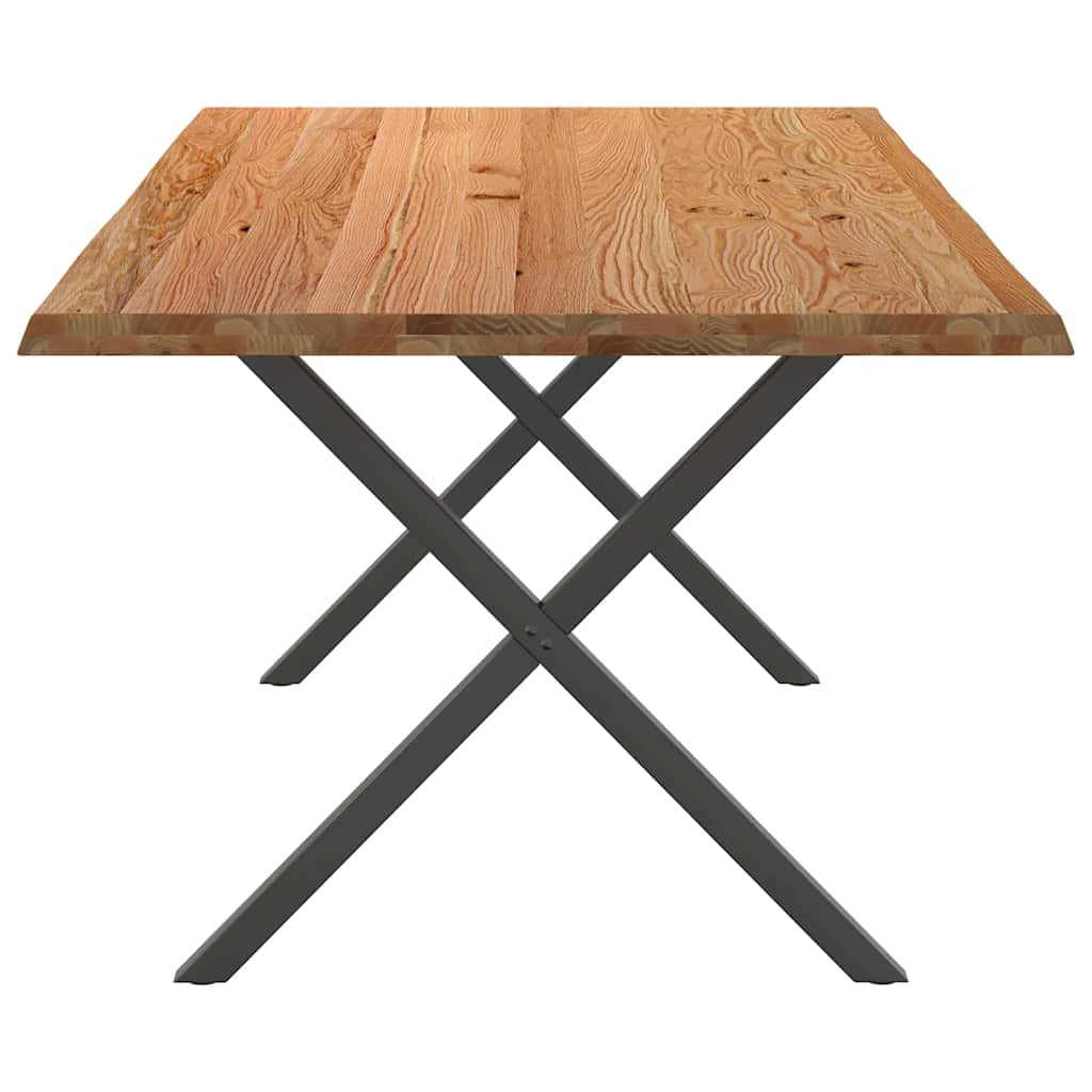 Eettafel met natuurlijke rand massief eikenhout rechthoekig