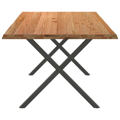 Eettafel met natuurlijke rand massief eikenhout rechthoekig