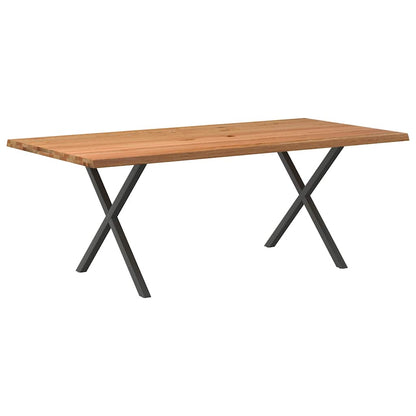 Eettafel met natuurlijke rand massief eikenhout rechthoekig