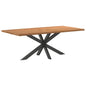 Eettafel met natuurlijke rand massief eikenhout rechthoekig