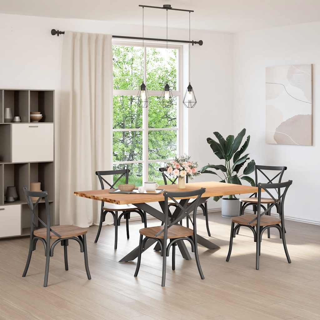 Eettafel met natuurlijke rand massief eikenhout rechthoekig