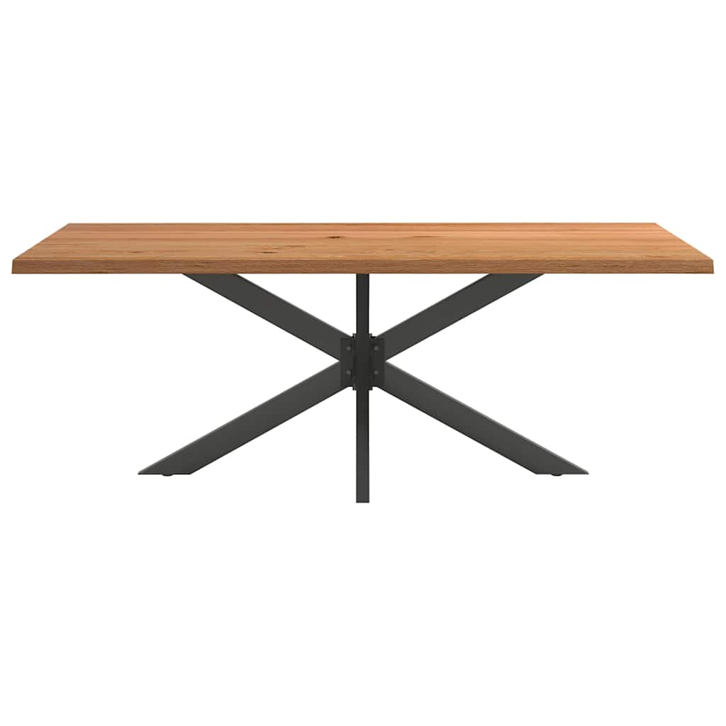 Eettafel met natuurlijke rand massief eikenhout rechthoekig