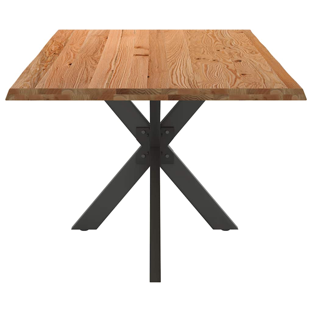 Eettafel met natuurlijke rand massief eikenhout rechthoekig