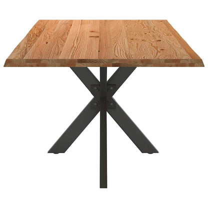 Eettafel met natuurlijke rand massief eikenhout rechthoekig