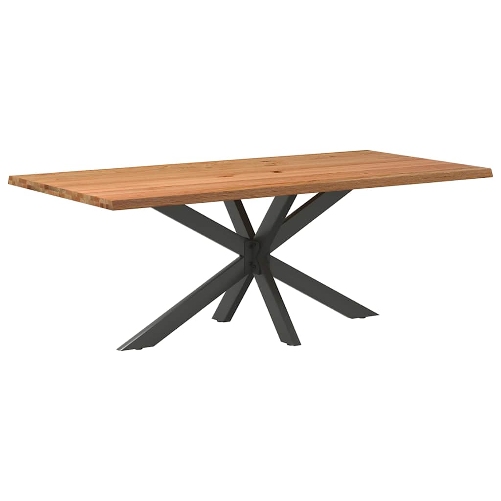 Eettafel met natuurlijke rand massief eikenhout rechthoekig