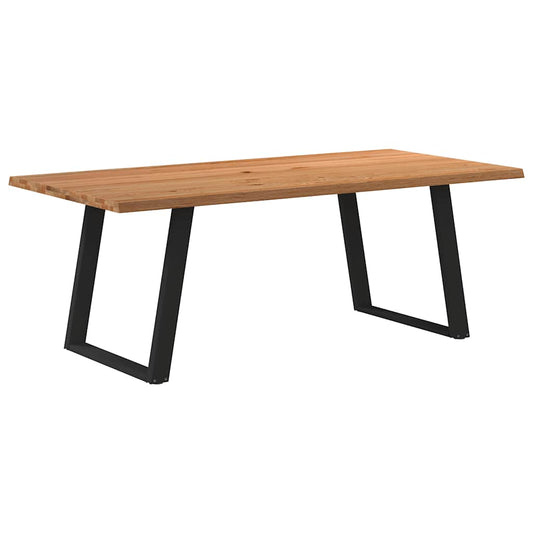 Eettafel met natuurlijke rand massief eikenhout rechthoekig
