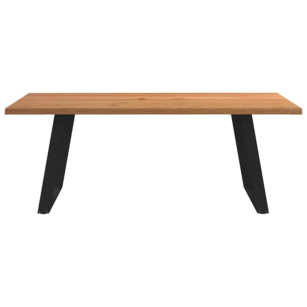 Eettafel met natuurlijke rand massief eikenhout rechthoekig