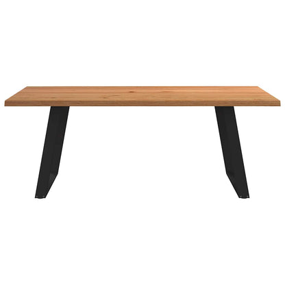 Eettafel met natuurlijke rand massief eikenhout rechthoekig