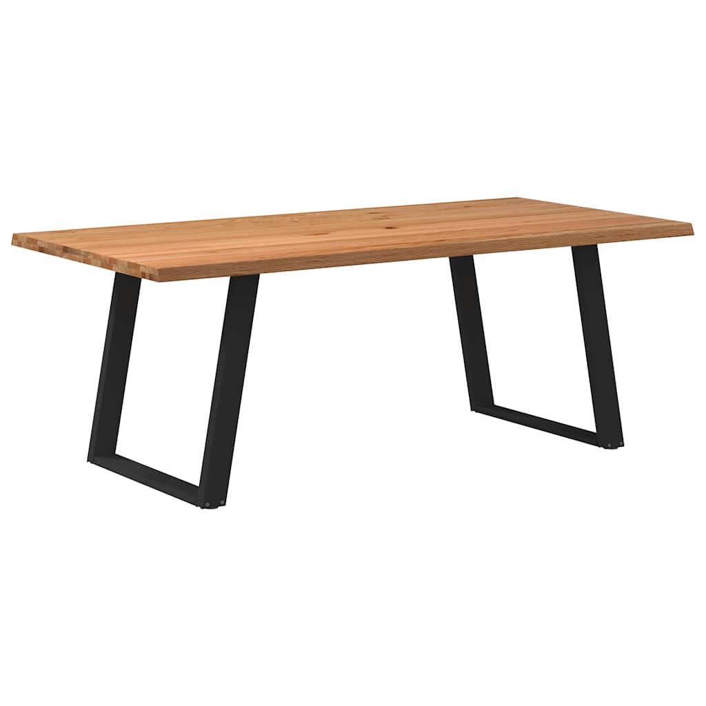 Eettafel met natuurlijke rand massief eikenhout rechthoekig