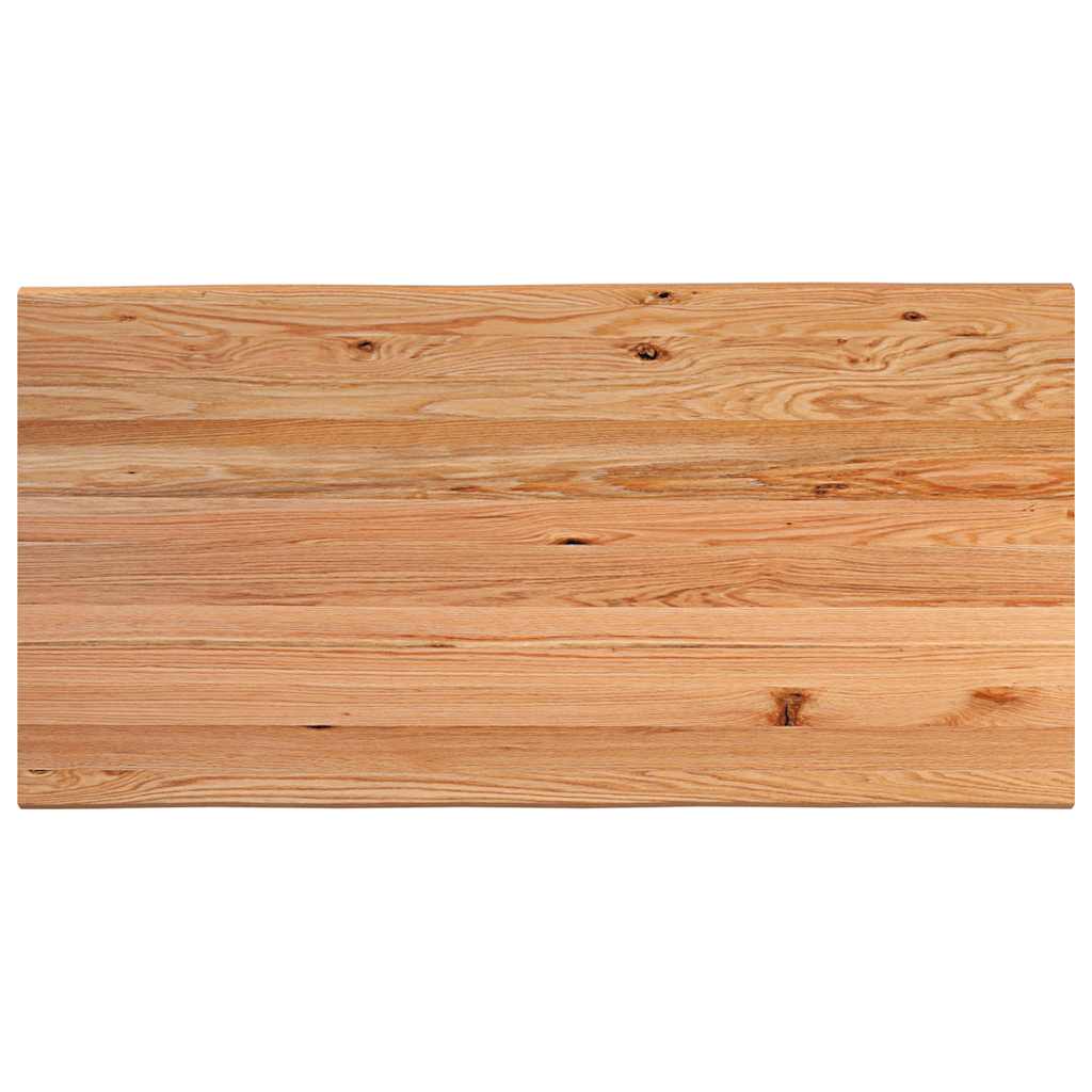 Eettafel met natuurlijke rand 200x100x74 cm massief eikenhout