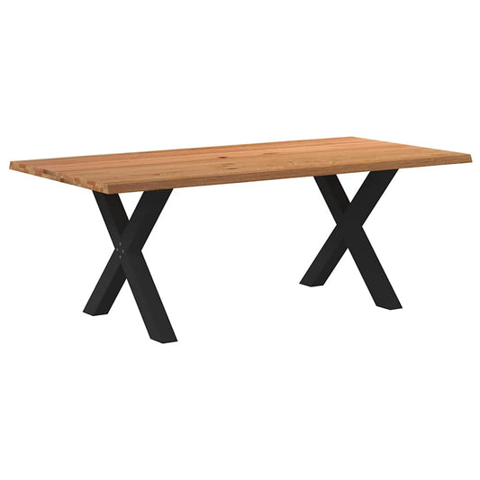 Eettafel met natuurlijke rand massief eikenhout rechthoekig