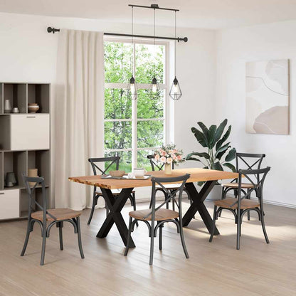 Eettafel met natuurlijke rand massief eikenhout rechthoekig