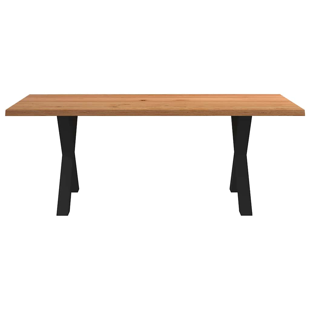Eettafel met natuurlijke rand massief eikenhout rechthoekig