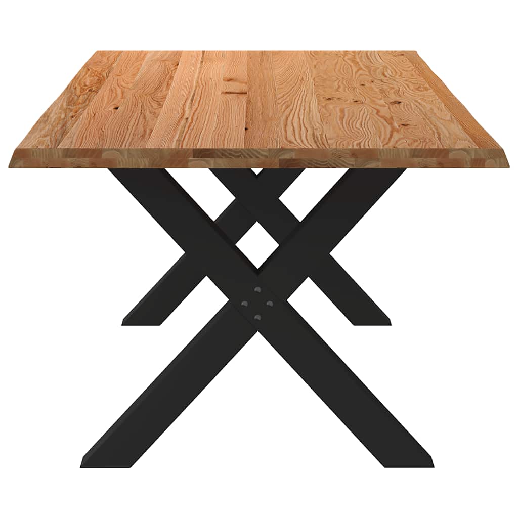 Eettafel met natuurlijke rand massief eikenhout rechthoekig